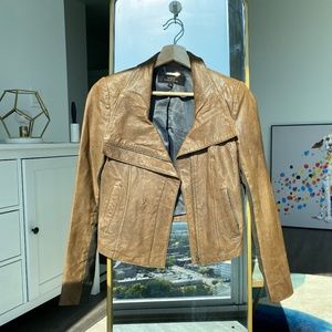 Cropped Biker Jacket Lambskin/cotton